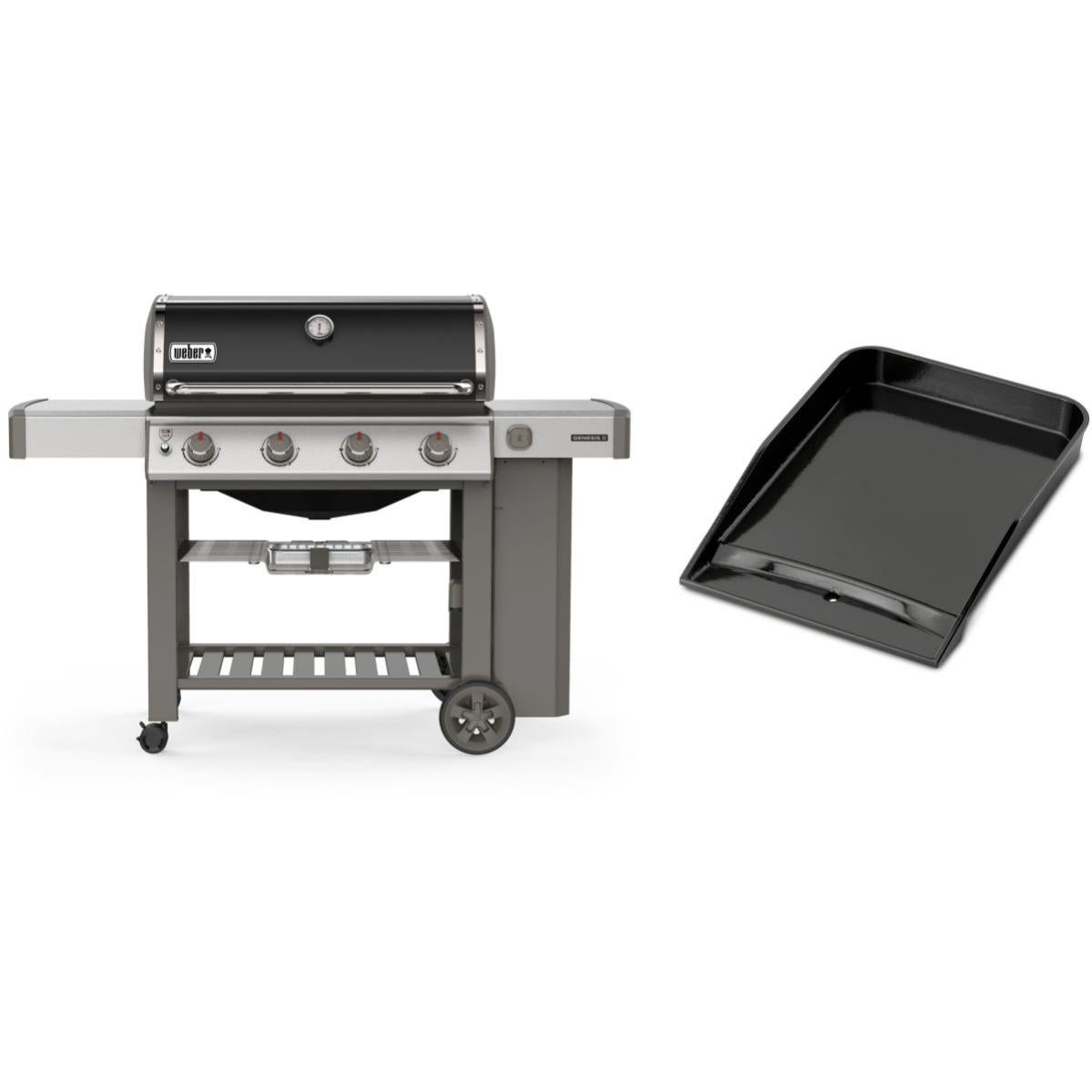 Plaque Plancha En Fonte Pour Barbecue Weber Genesis II - 48x33.5cm - Anti-Adhésive, Facile à Nettoyer