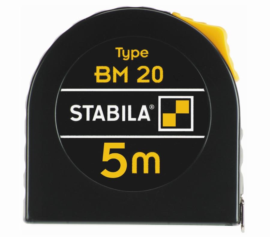 5 m 500 cm 5000 mm Stabila poches-Band-niveau bm20 blanche Décamètre mètre ruban à mesurer 