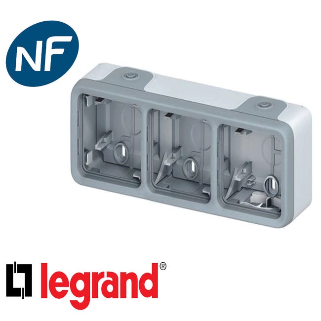 Legrand 92005 - Boite PLEXO carrée grise Legrand 65x65x40 7 embouts