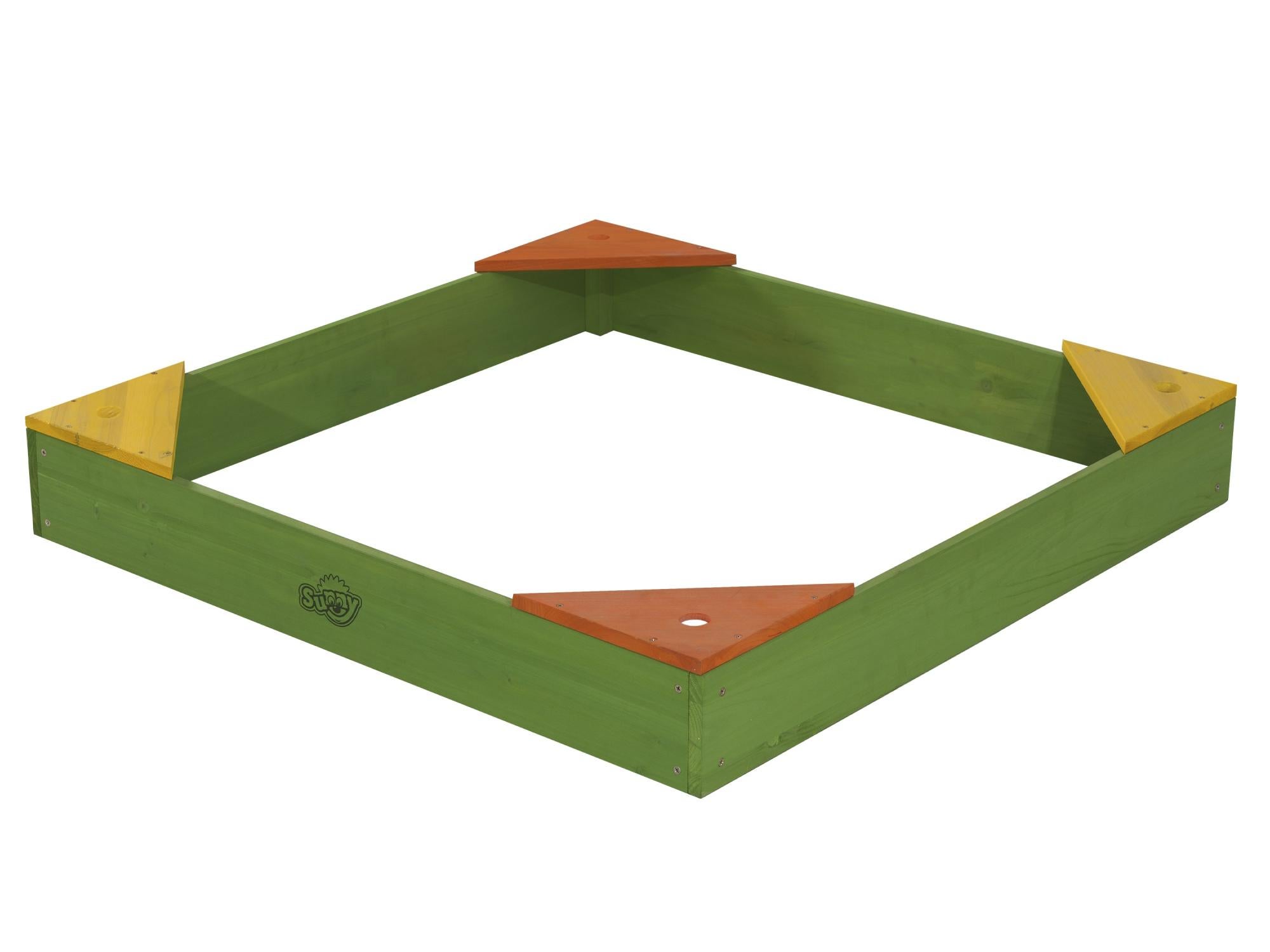 SUNNY Daisy Bac ?� Sable Enfant vert | Bac ?� Sable pour Enfants en Bois avec b?�che | 90 x 90 cm 