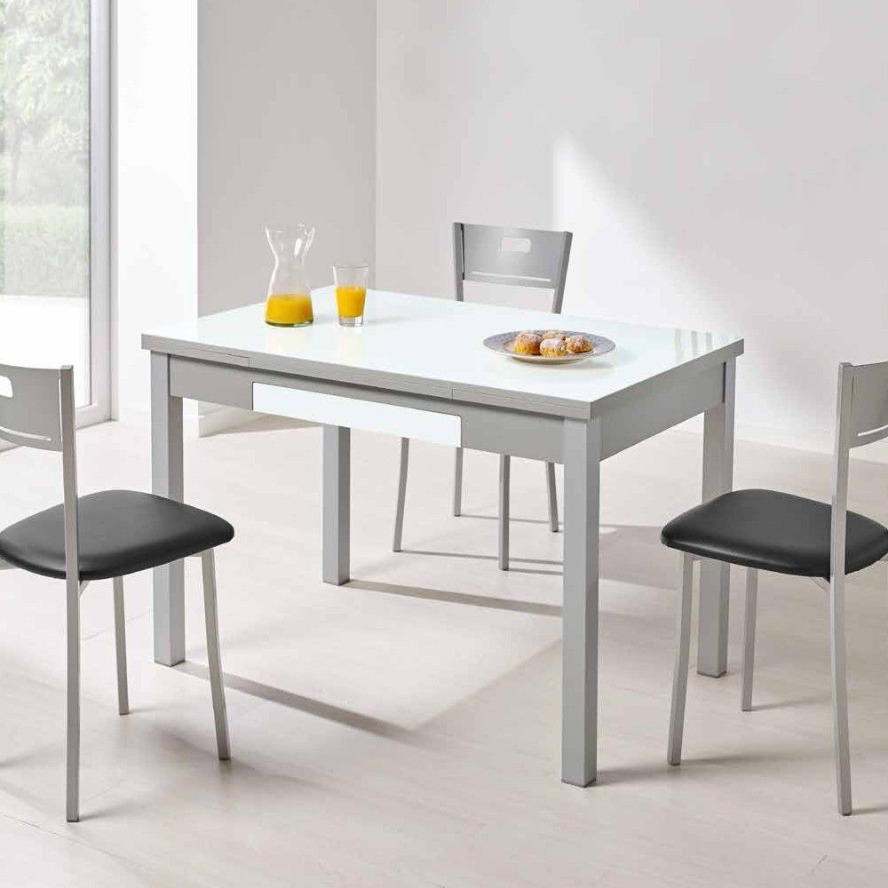 Table De Cuisine Extensible En Verre Modèle 758