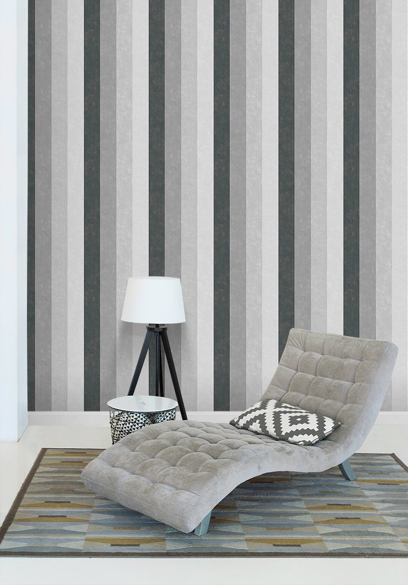 Papier peint effet velours Intissé Stripes Gris Velours Leroy Merlin