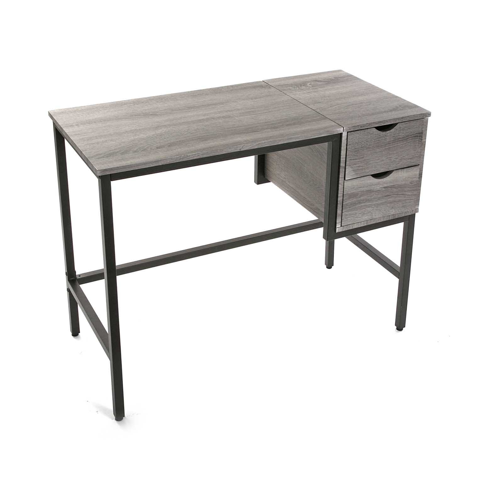 table de bureau pliante bois metal noir versa