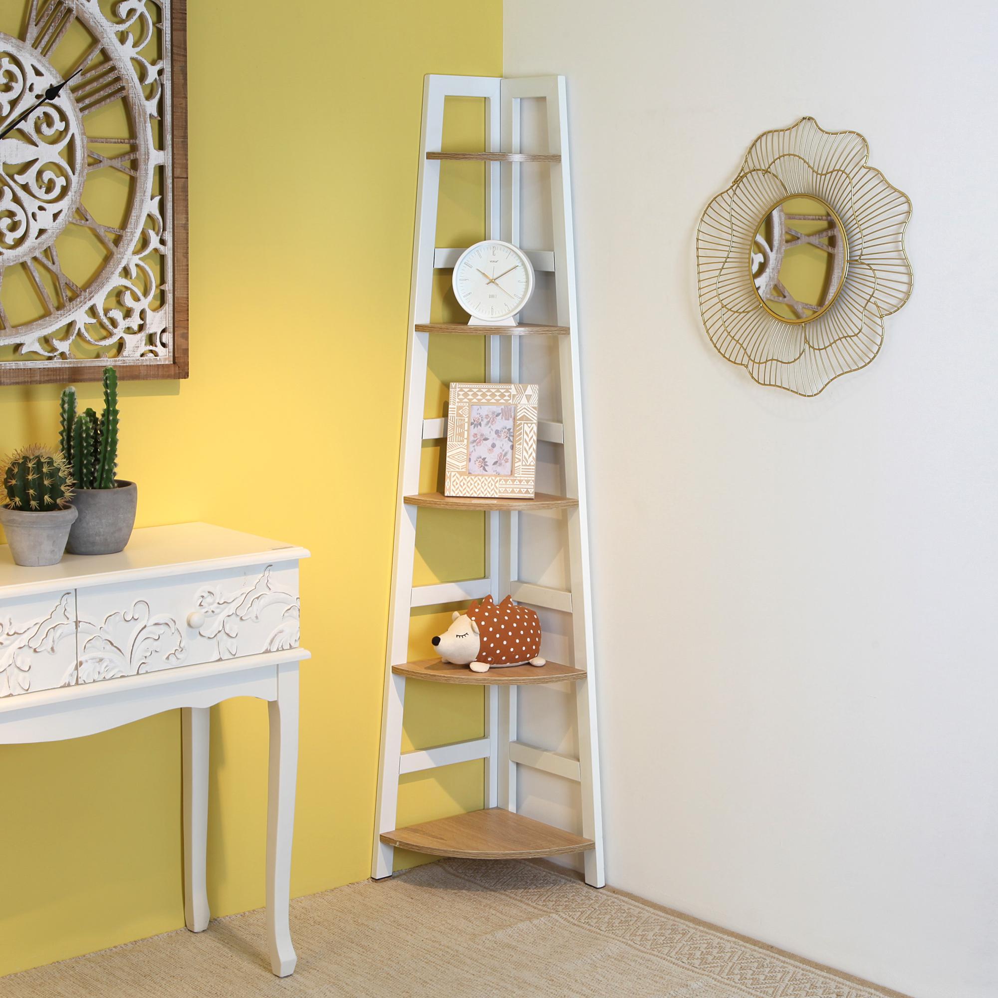 Versa Vale de Pared de Industrial Biblioteca, con 5 Baldas o Estantes Librería Comedor Madera y Metal, Marrón, 163x34x34cm | Leroy Merlin