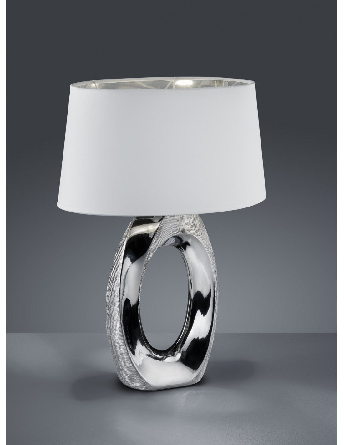 Relaxdays Lampada da comodino in cristallo, da tavolo a sfere, paralume  HLP: 53 x 29,5 x 29,5 cm, chiara/argento