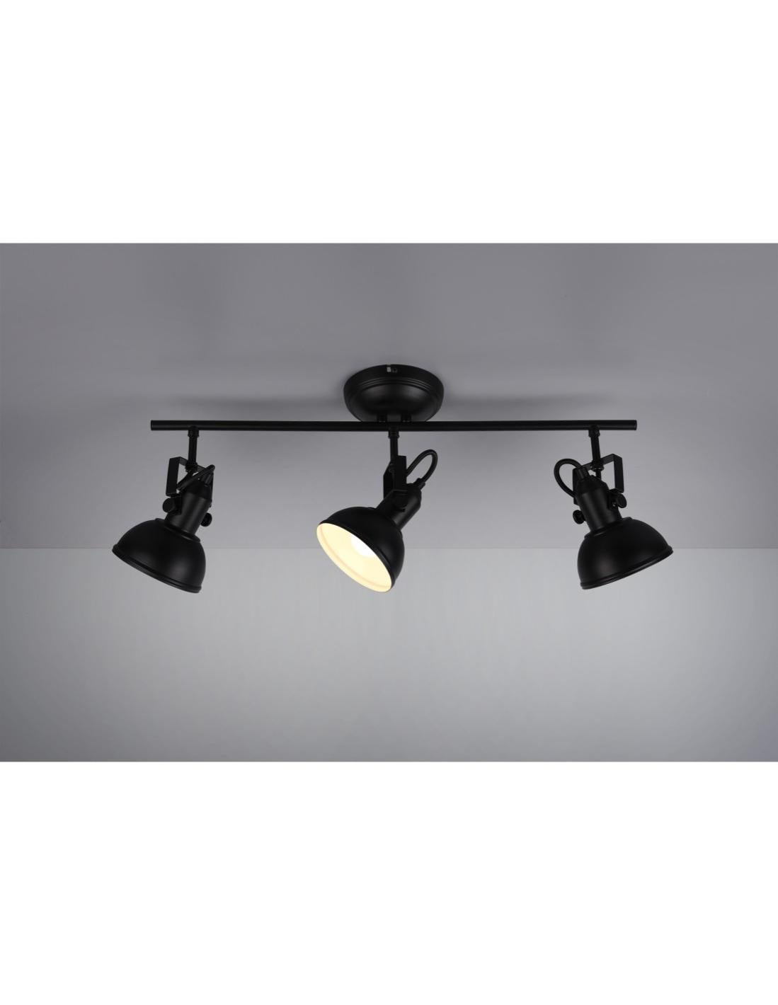 Trio Leuchten Lagos - Faretto in metallo, 6 W, colore: nero opaco
