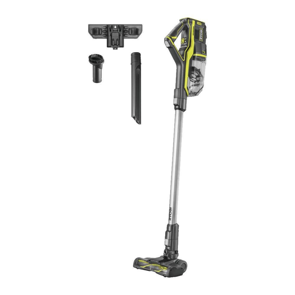 R18SV7-0 - ASPIRAPOLVERE BRUSHLESS CON SPAZZOLA PAVIMENTI MOTORIZZATA E  STAFFA PER FISSAGGIO A MURO SENZA BATTERIA 18V - RYOBI | Leroy Merlin