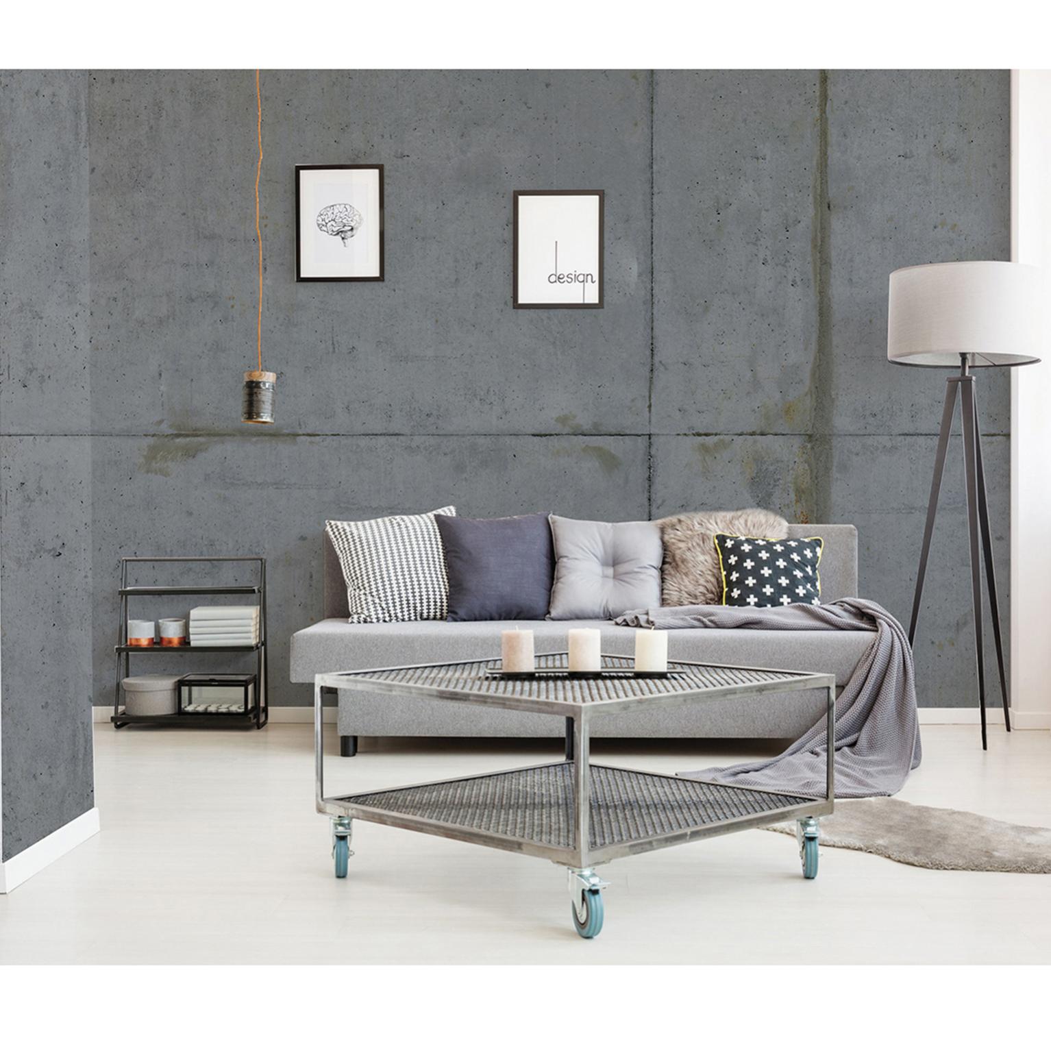 Papier peint panoramique intissé, mur en béton style industriel effet