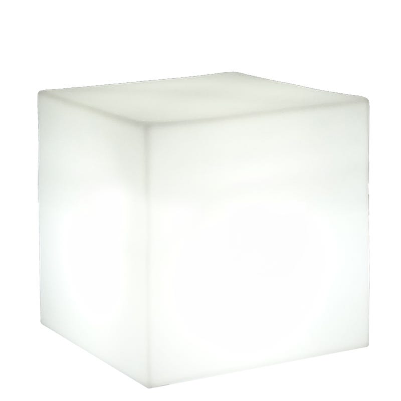 Cube Lumineux LED Extérieur 53 cm Sans Fil Rechargeable et Solaire