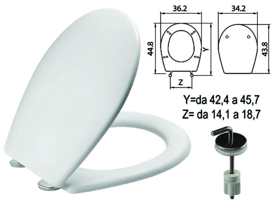 RIDDER - Sedile WC Paradise Con Chiusura Ammortizzata E Seduta Bambino Integrata - Bianco, 44.4x37.5 Cm