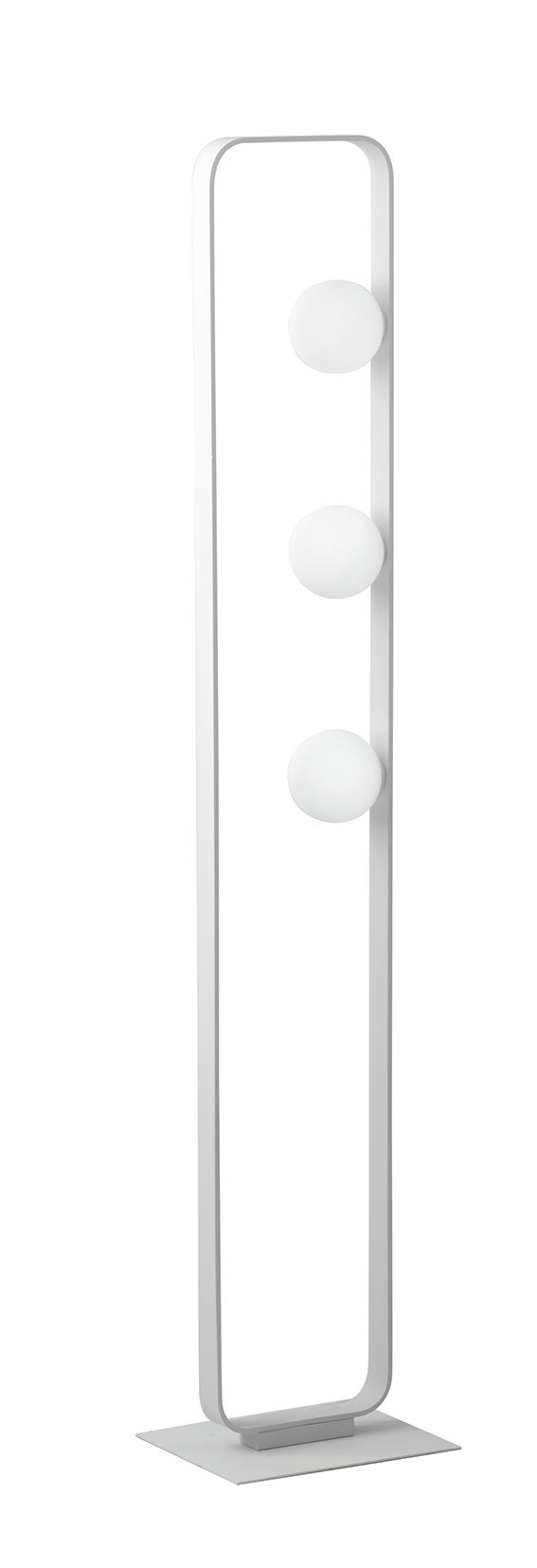 Lámpara de pie roxy blanco en aluminio y cristal 3xg9 140x28x22cm.