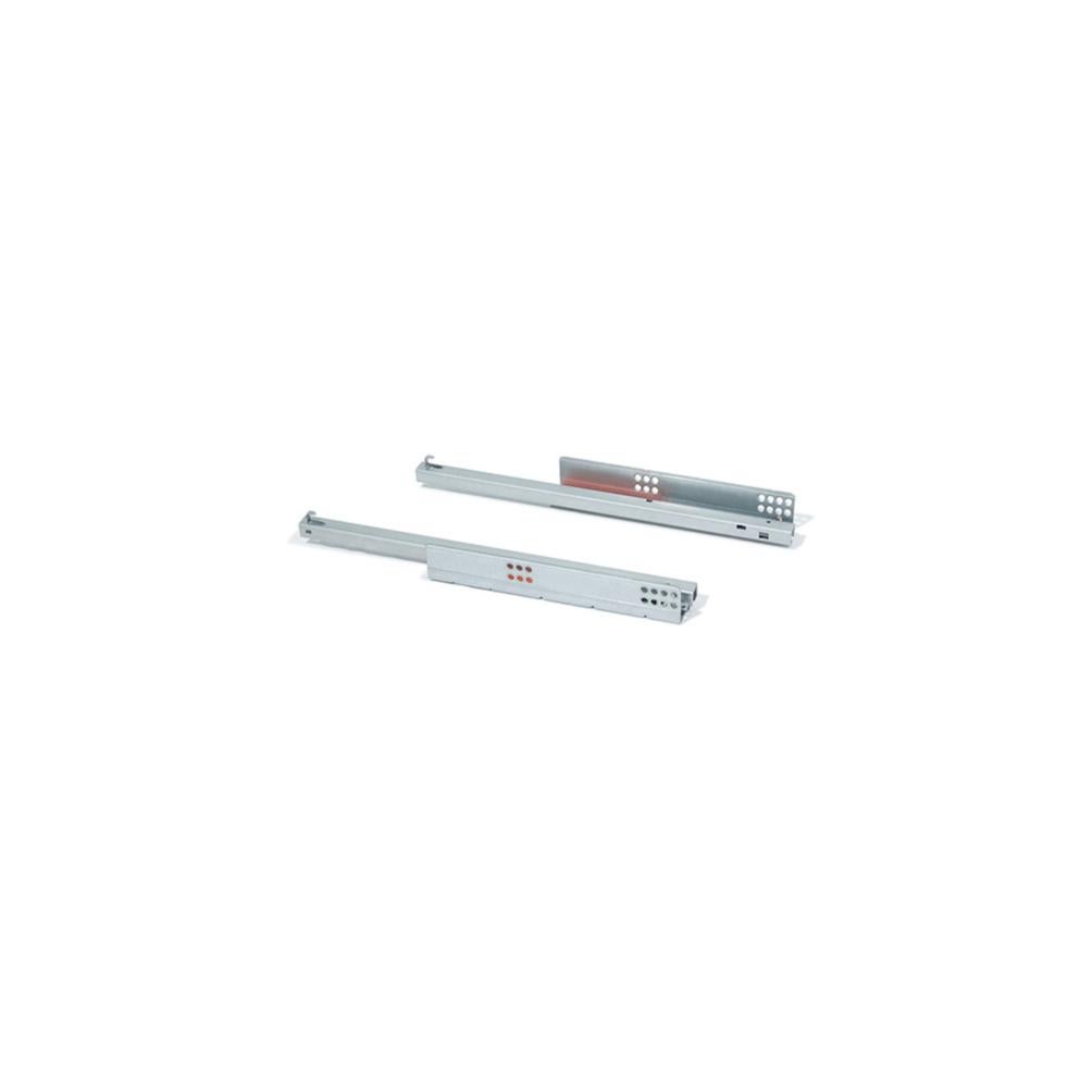Coppia Guide A Scomparsa Per Cassetti Emuca – 440 Mm, Estrazione Parziale, Sistema Push-to-open, Zincate, Carico 25 Kg