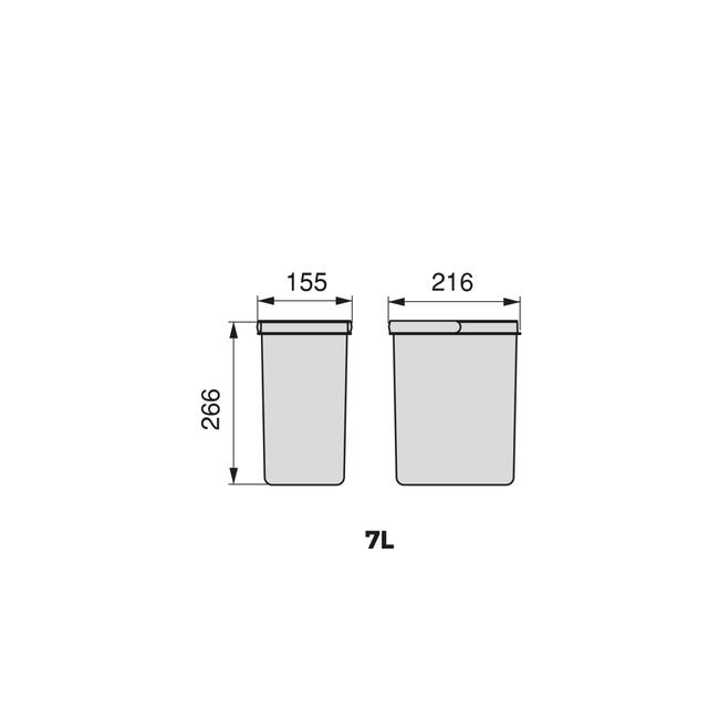 Poubelle de tri sélectif - 6 litres - anthracite - par 2 - Recycle EMUCA
