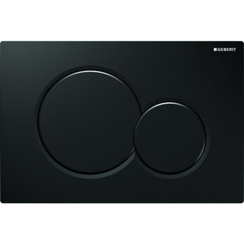 Plaque De Déclenchement Geberit Sigma10 RouNero, Noir Et Chromé Brillant, Neuve