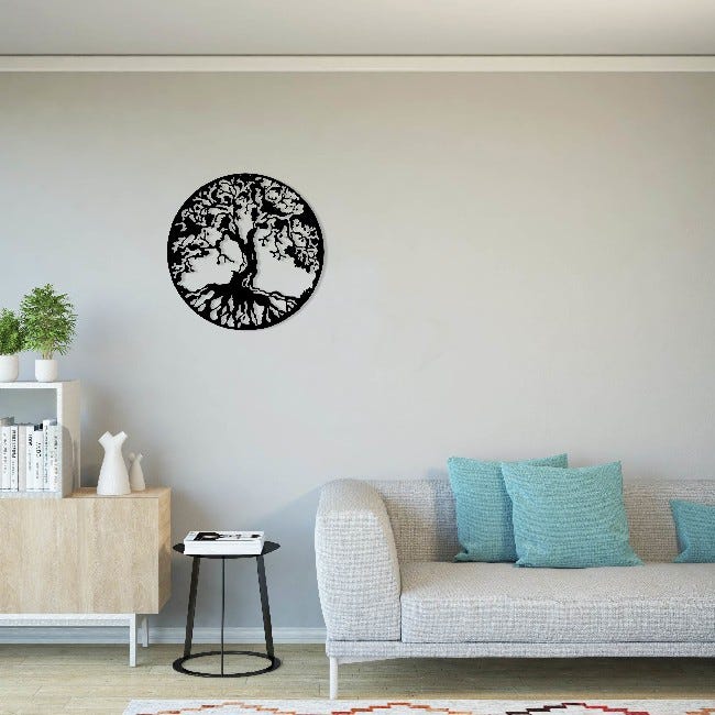 Décoration Murale En Forme D'arbre En Métal Noir Homemania