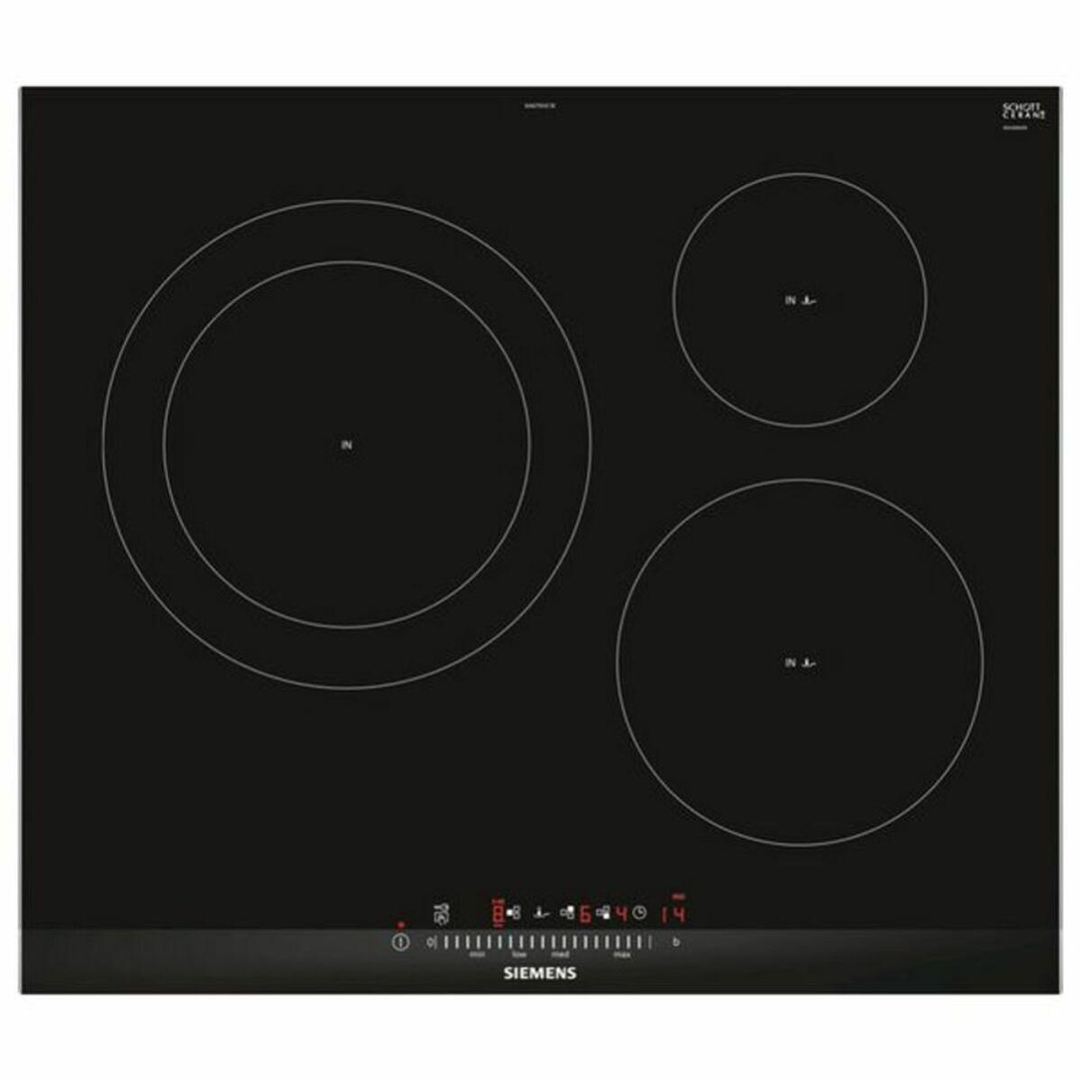Inducción siemens eh675fjc1e con 3 zonas de cocción 7400 w