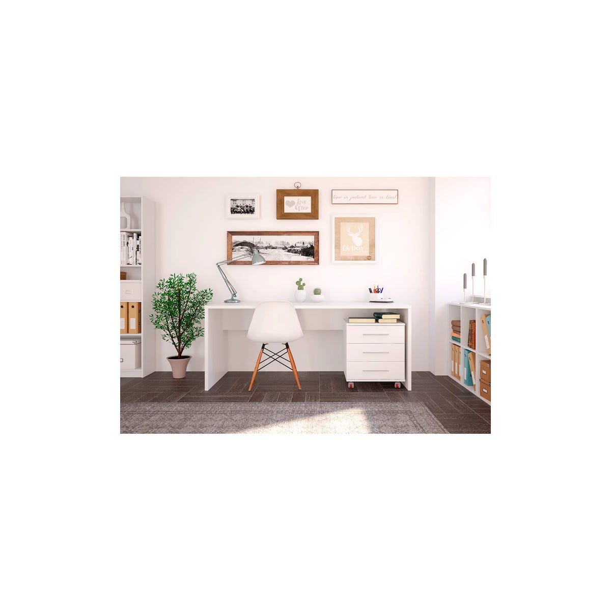 Mesa de despacho acabado blanco 75 cm(alto)160 cm(ancho)68 cm(fondo)