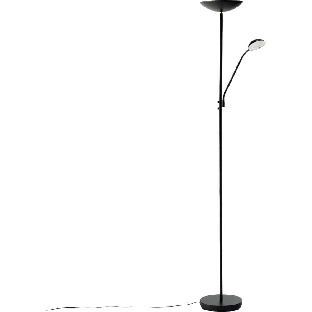 Lámpara de pie led de intensidad regulable.Metal negro,2500  lm,181cm,orientable