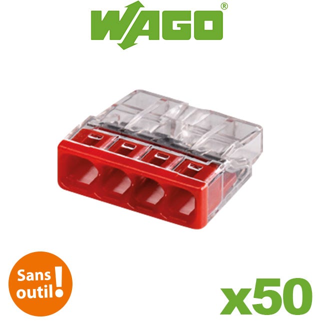 10 mini bornes automatiques 8 entrées Wago (2273) 0,5 - 2,5 mm²