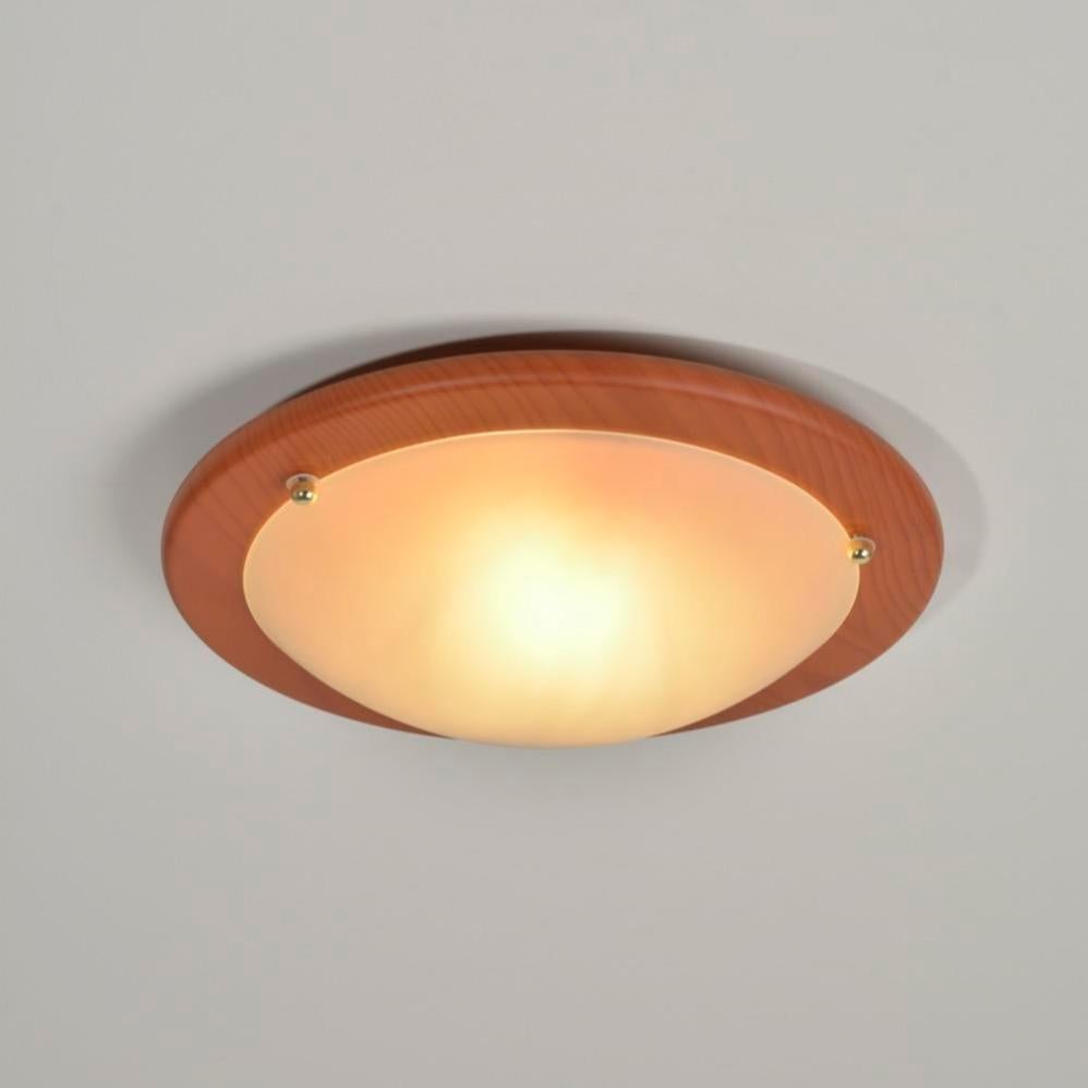 Plafonniermétal imitation bois e27 - 2