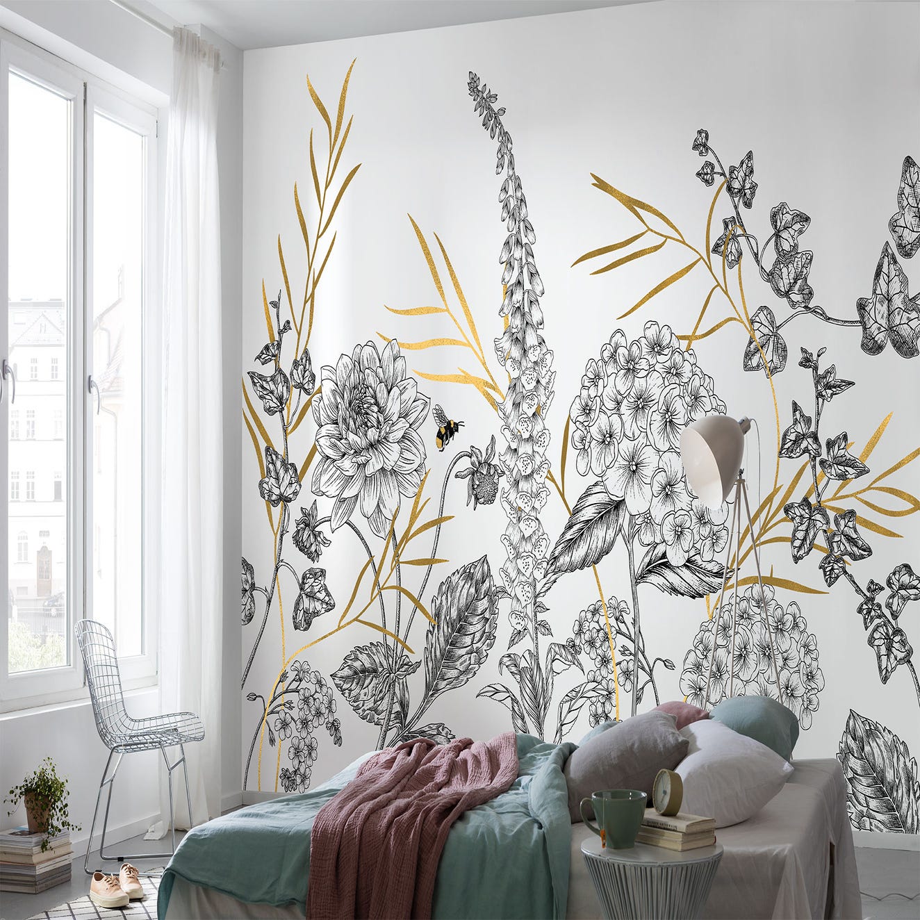 Papier peint panoramique intissée de Komar - Bumble Bee - Taille: 400 x 280  cm