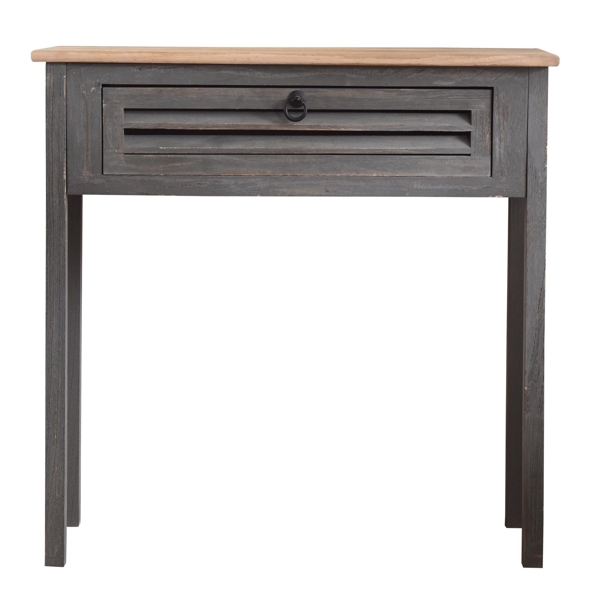 Mobili Rebecca Tavolo Consolle Scrittoio 1 Cassetto Legno Blu Vintage  75x75x30,5 | Leroy Merlin