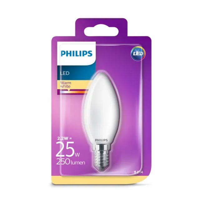 Philips Lampadina LED E14 a forma di candela opaca 25 W