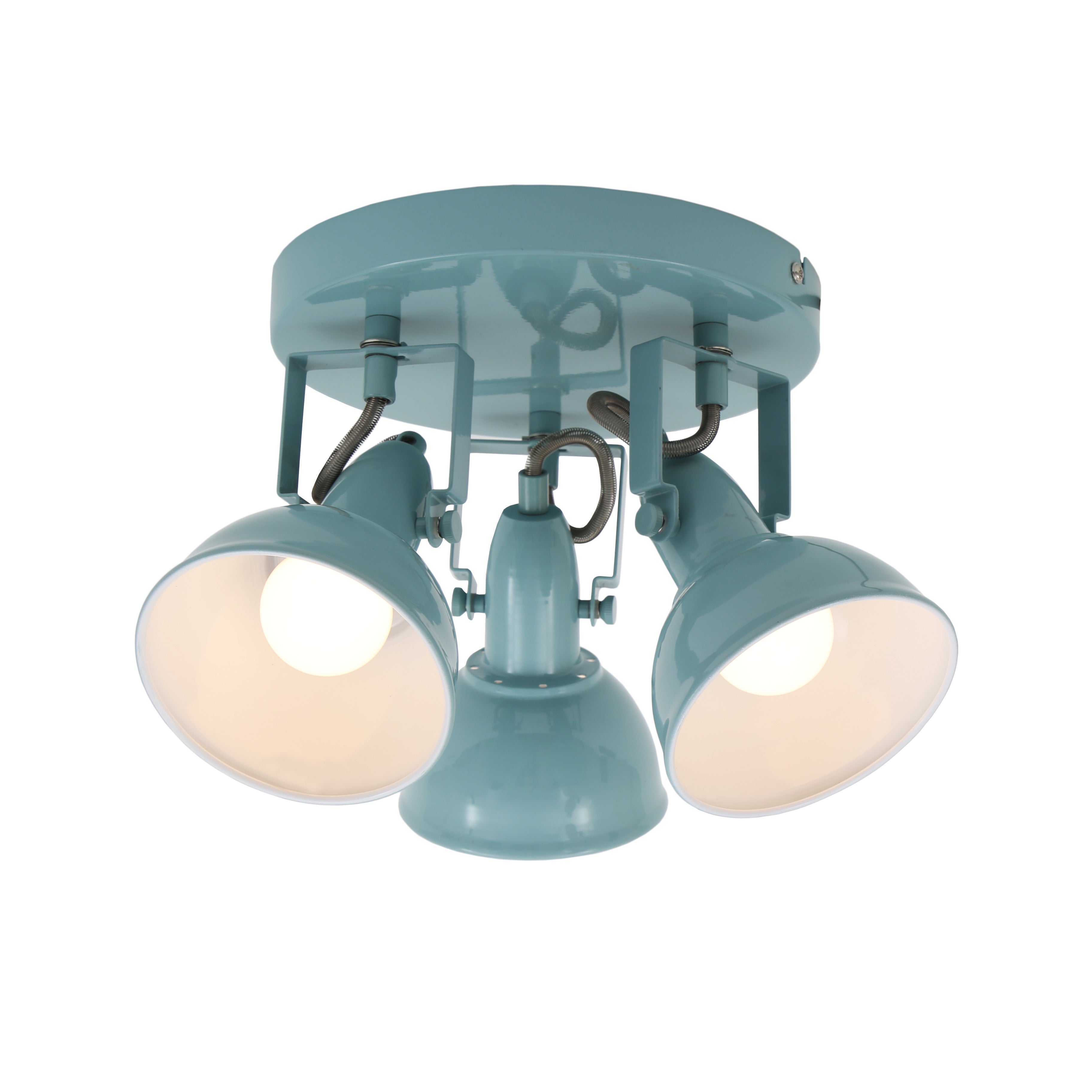 EGLO Luminaire plafonnier Batallas avec 3 spots orientables en noir et blanc lampe de plafond naturelle au style scandinave douille E27 en bois métal et tissu