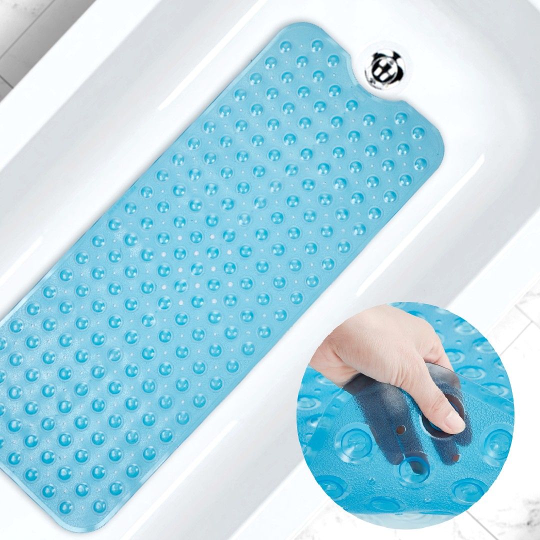 Baignoire Tapis Tapis de bain Tapis de bain antidérapant avec ventouses 100 * 40 cm bleu 