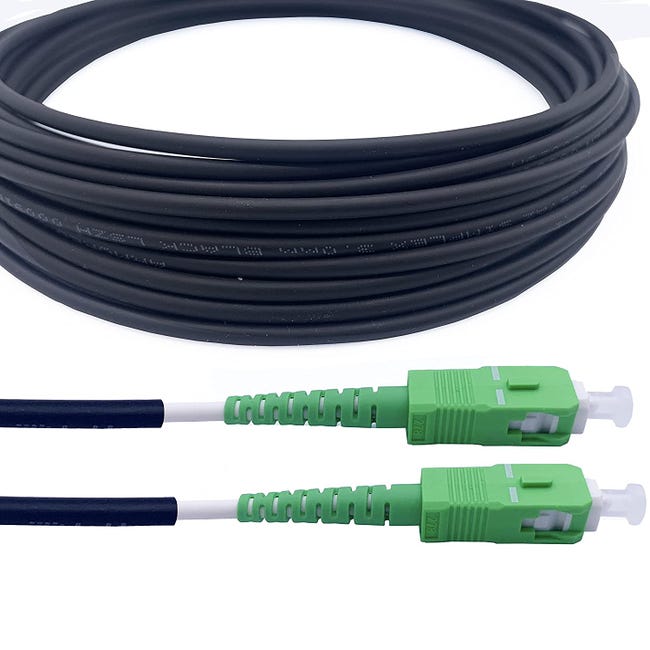 Elfcam® - Cable a Fibre Optique en Acier Blinde, Convient aux Installations  Exterieur et Interieur, Compatible avec Orange SFR Bou, 100M