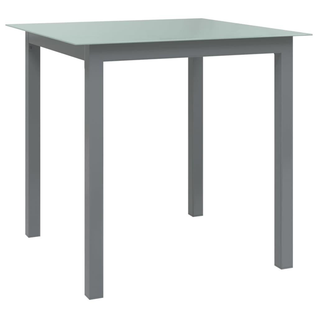 VidaXL Tavolo Da Giardino Quadrato 80x80x74 Cm – Nero, Struttura In Acciaio E Piano In Vetro – Per Esterni E Terrazzo