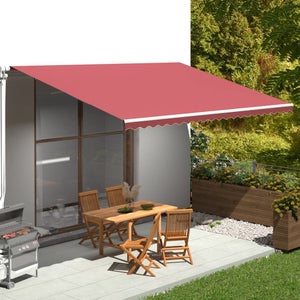 Outsunny Tenda da Sole per Esterno Balcone Avvolgibile Impermeabile in  Poliestere Rosso Bordeaux 3×2,5m