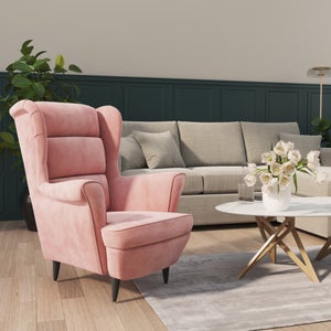 Poltrona scandinava divano poltrona con poggiapiedi 68 x 77 x 92 cm grigio