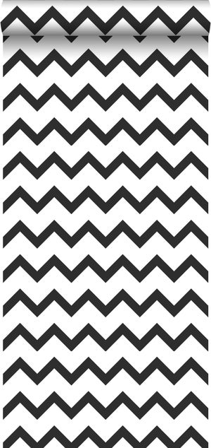 Papier Peint intiss papier peint 0 chevrons noir et blanc 0 53 x