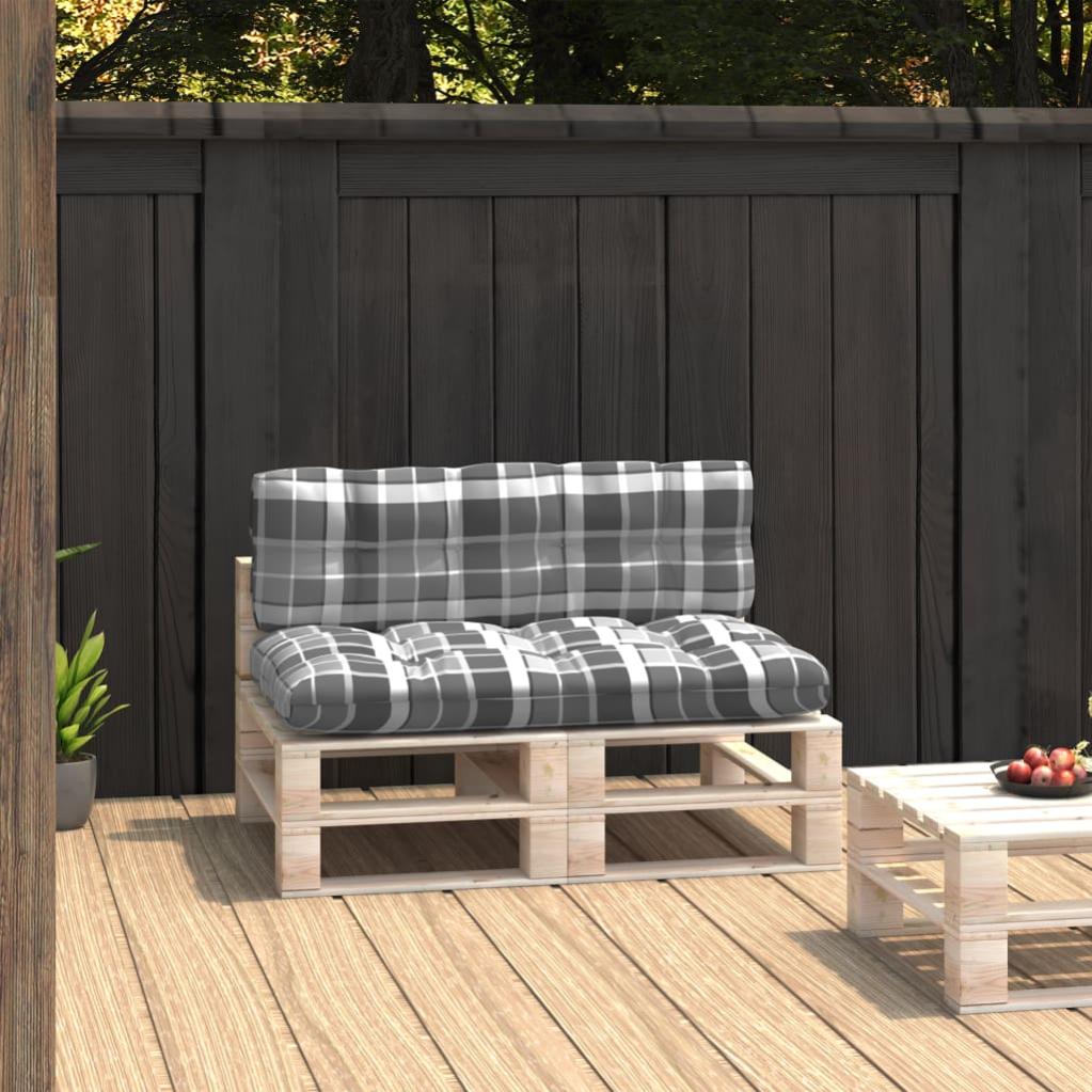 Cuscini per Pallet 3 pz Strisce Blu e Bianche Tessuto Oxford 360959