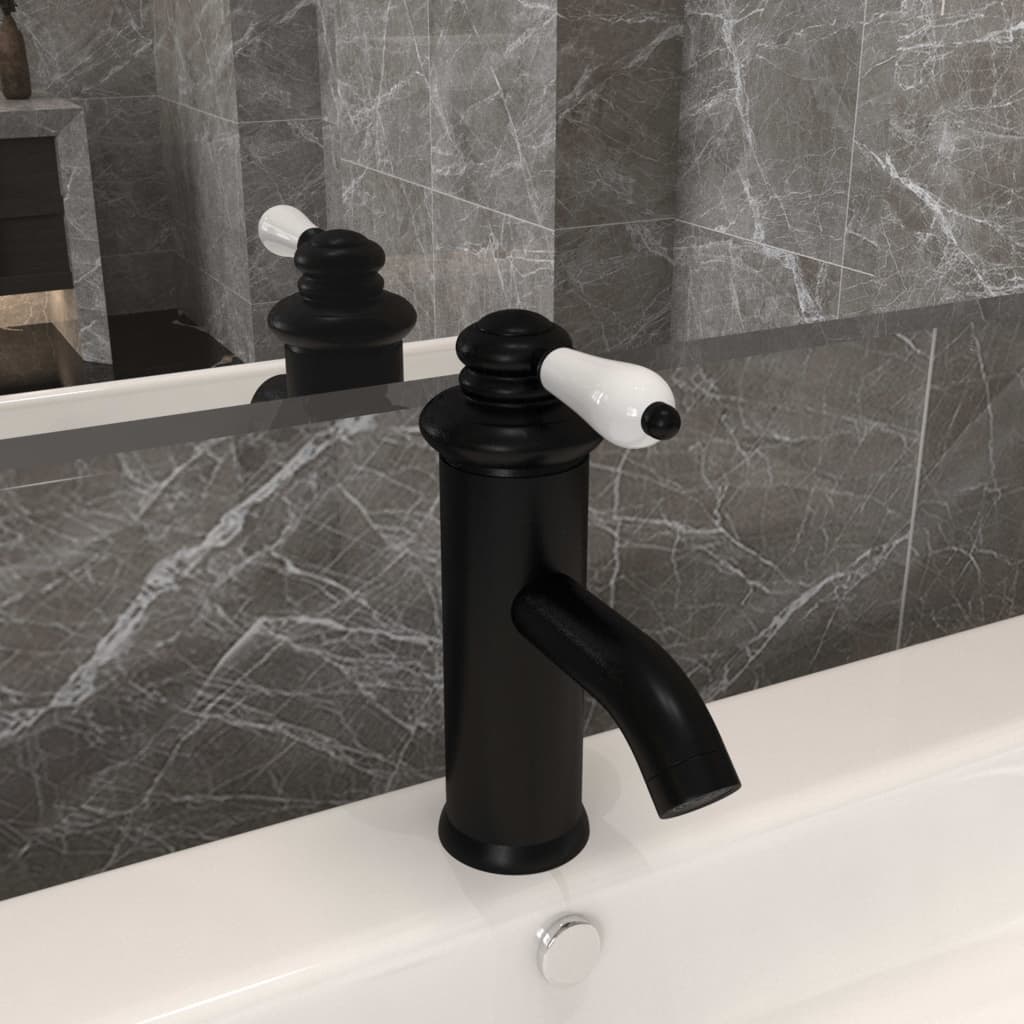 Robinet de lavabo noir eau froide 93,4 mm robinet de salle de bain