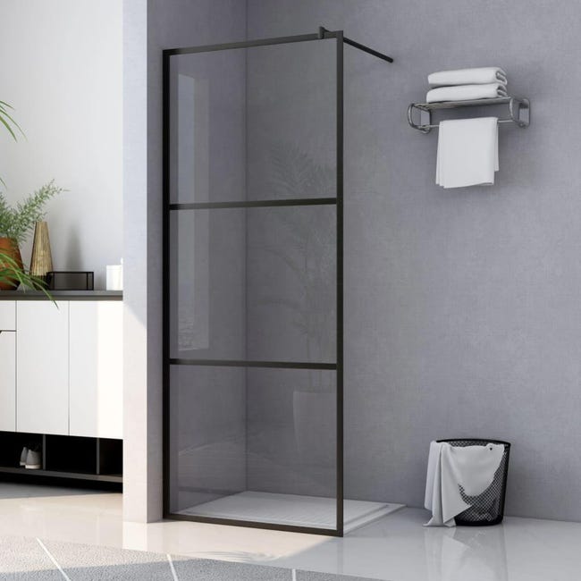 Imaginativo Prefijo arroz VidaXL Mampara ducha accesible vidrio ESG transparente negro 100x195cm | Leroy  Merlin