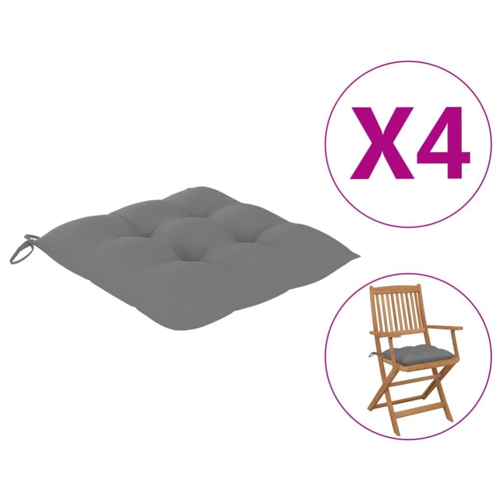 Set 4 Cuscini Per Sedia Con Schienale Alto VidaXL - Tessuto Oxford Crema, Imbottitura In Fibra, Cordini Di Fissaggio