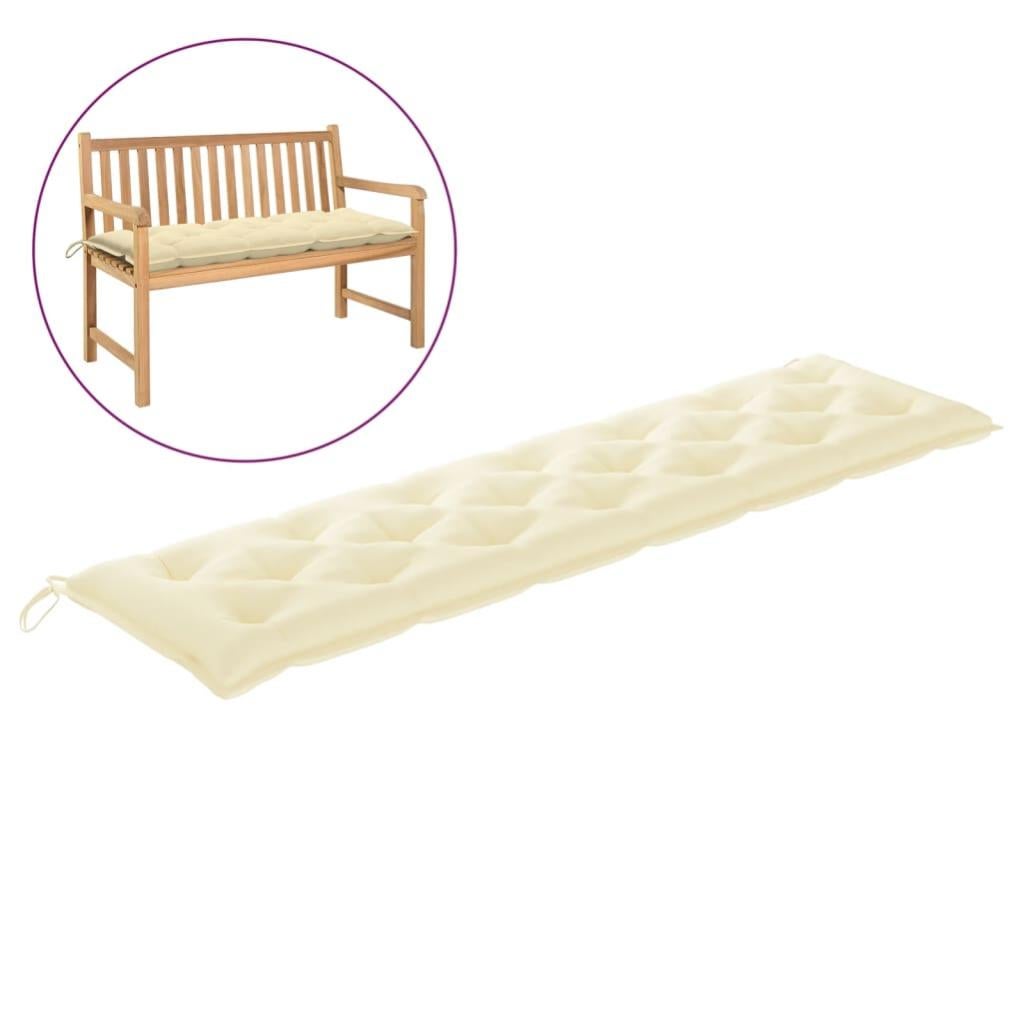 Cuscino Per Panca Da Giardino VidaXL, Grigio, 200x50x4 Cm, In Tessuto Oxford Con Imbottitura In Fibra Di Schiuma, Antiscivolo Con Corde