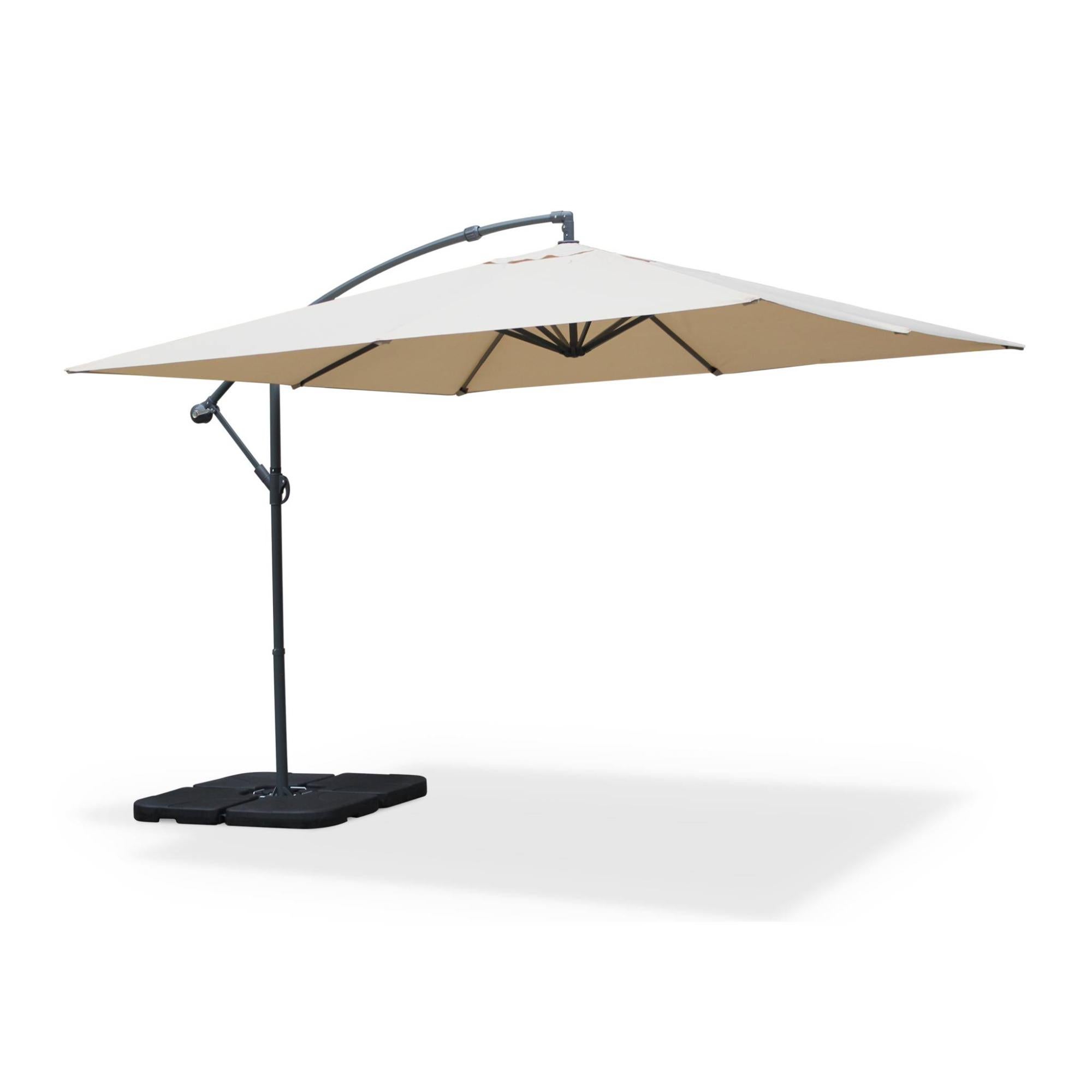 HOTIME Ombrellone da esterno in alluminio con rotazione a 360°, per giardino, terrazza, piscina, patio, azzurro, 3 x 3 m