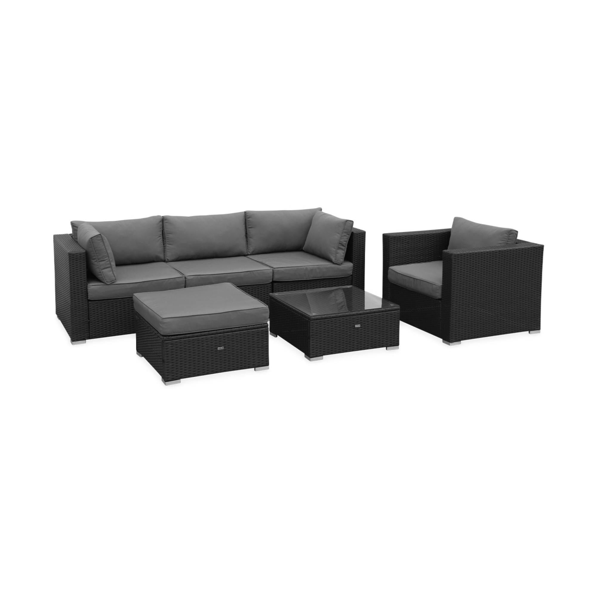 Sofa De Jardin, Muebles De Exterior, Ratán Sintético, 5 Plazas Reales