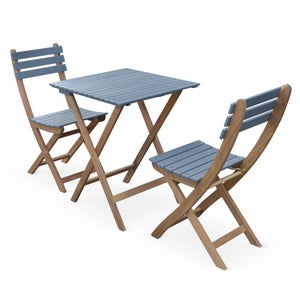 sweeek - Salon de jardin bistrot pliable Emilia rectangulaire Terra Cotta  avec quatre chaises pliantes, acier thermolaqué