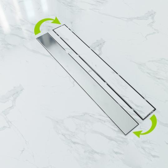 Canaletta Scarico Doccia A Pavimento In Acciaio Inox 60 Cm – Wave, Con Sifone E Filtro Per Capelli, Montaggio Regolabile