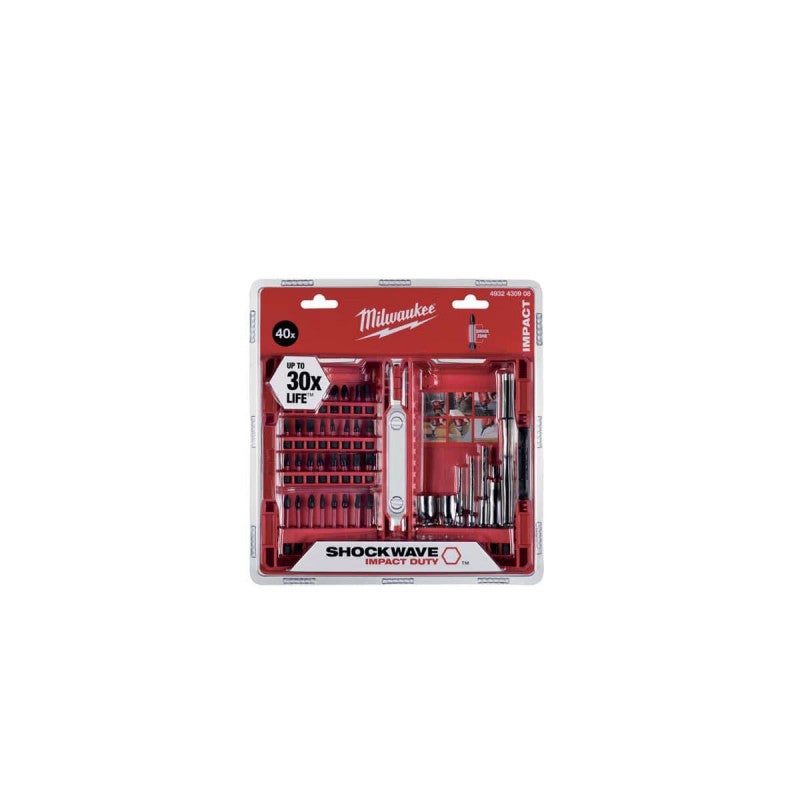 MILWAUKEE Coffret 14 embouts + porte-embout Shockwave - 4932430904