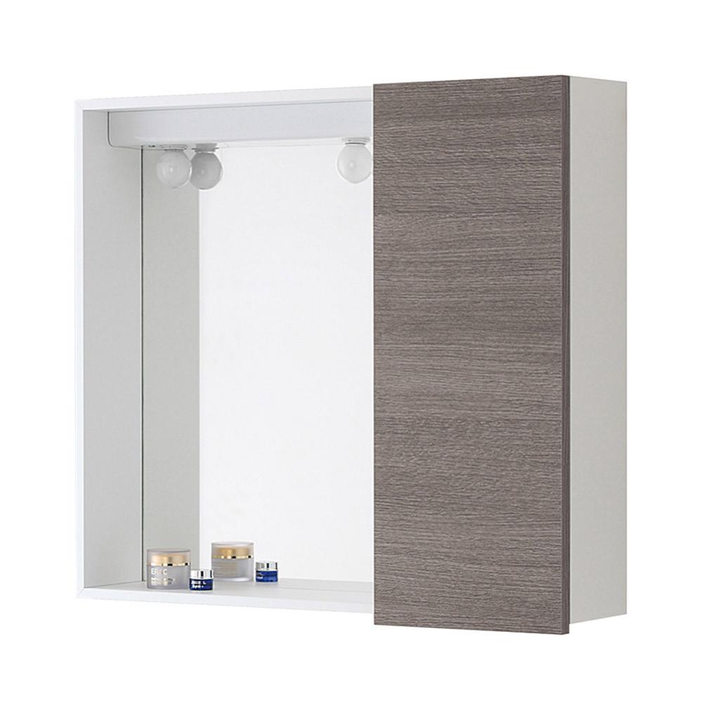 Specchiera Bagno A 3 Ante Con Armadietto HOMCOM - Grigio, 80x20x60 Cm, 8 Scomparti E Chiusura Soft Close