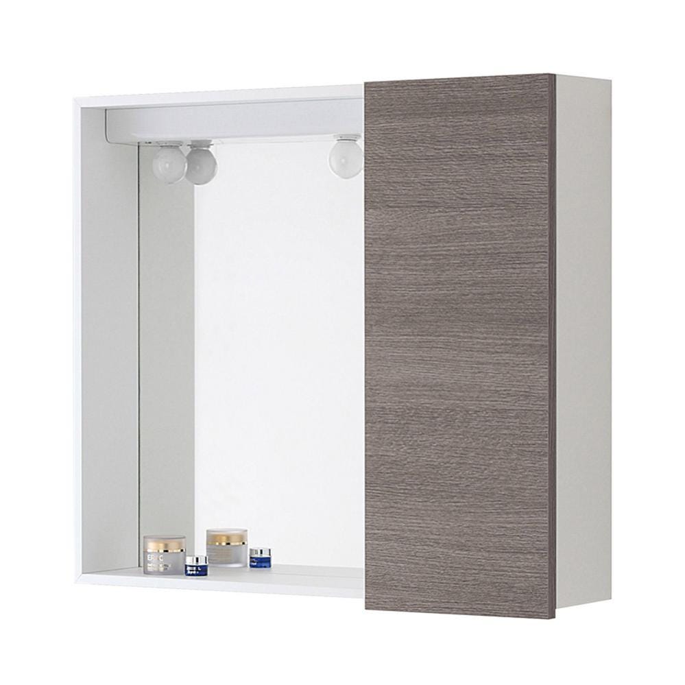 Specchiera Bagno A 3 Ante Con Armadietto HOMCOM - Grigio, 80x20x60 Cm, 8 Scomparti E Chiusura Soft Close