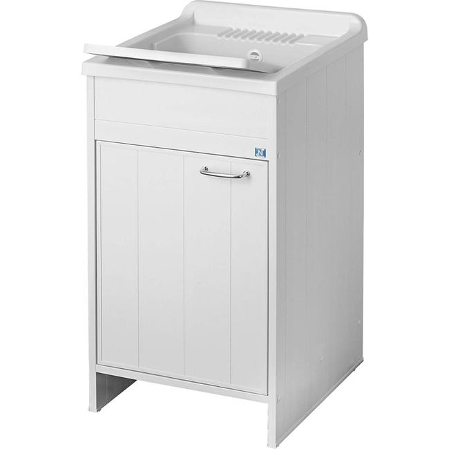 Lavatoio Con Mobile In PVC Colore Bianco 45x50 Cm Mod Garden Leroy lavatoio-con-mobile-in-pvc-colore-bianco-45x50-cm-mod-garden-leroy