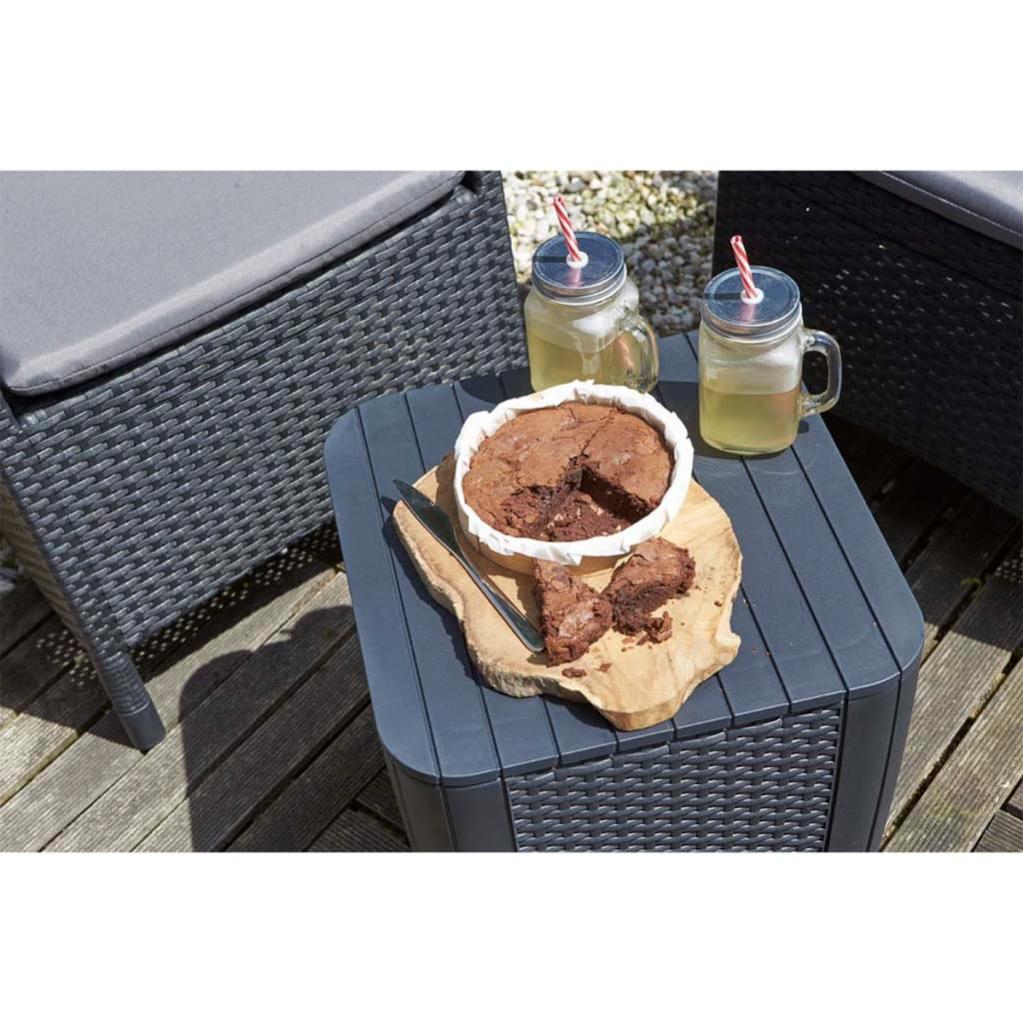 Petite Table De Jardin Luzon Graphite 223932 Allibert Leroy Merlin