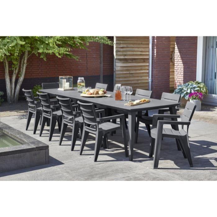 Allibert Jardin Table Lima 240 612 Personnes Avec Allonge Design Contemporain Graphite