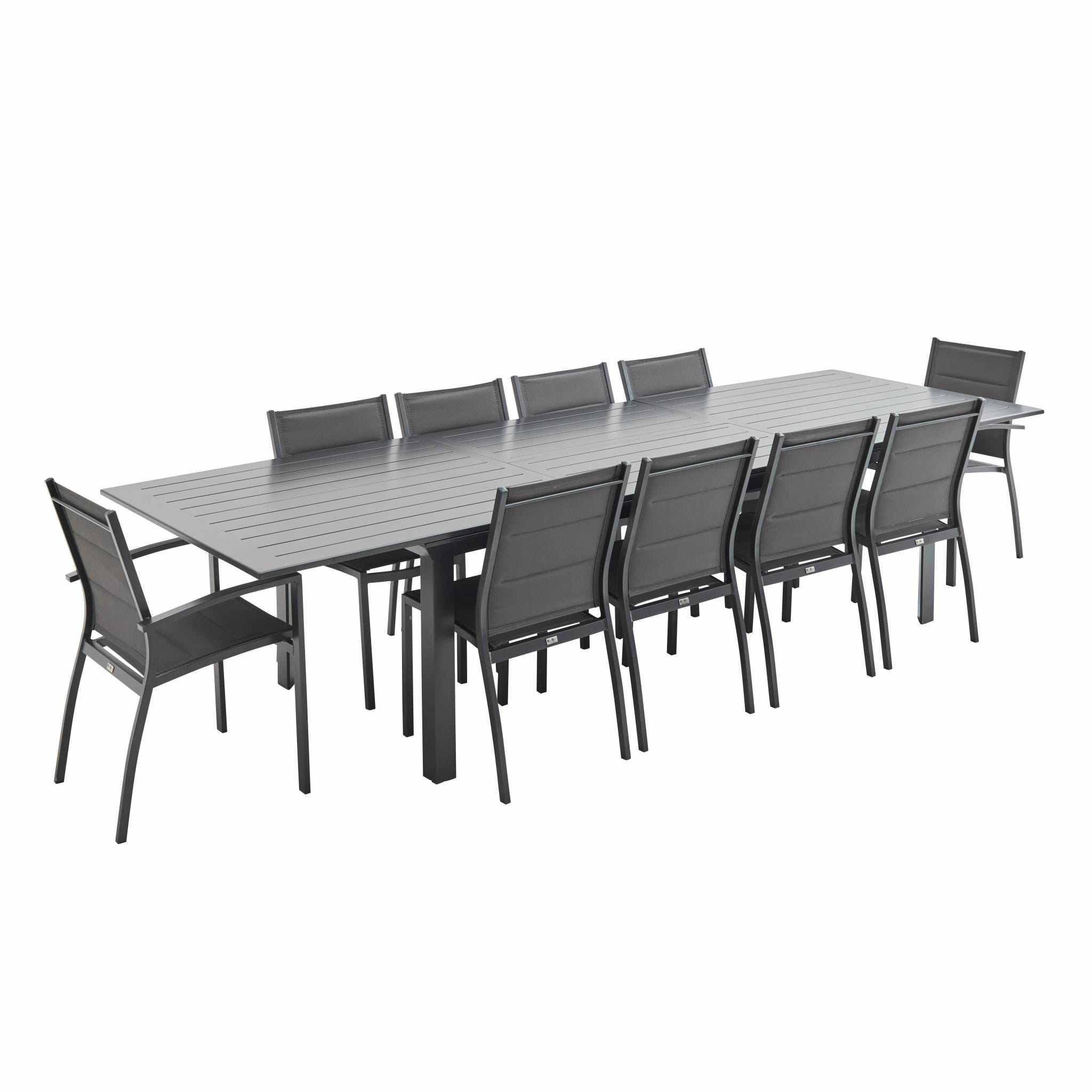 Tavolo da giardino allungabile alluminio 10 posti (286 x 100 cm) Portofino  - Grigio antracite
